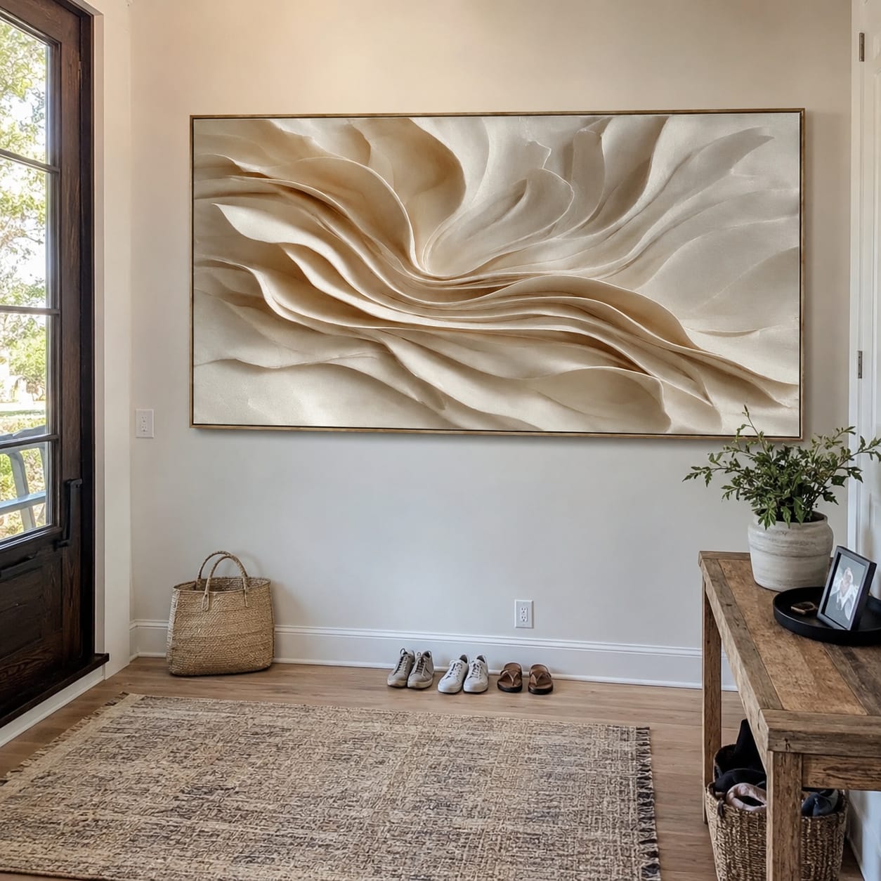 Customer photo review of Ivory Drift-Textured Abstract Painting