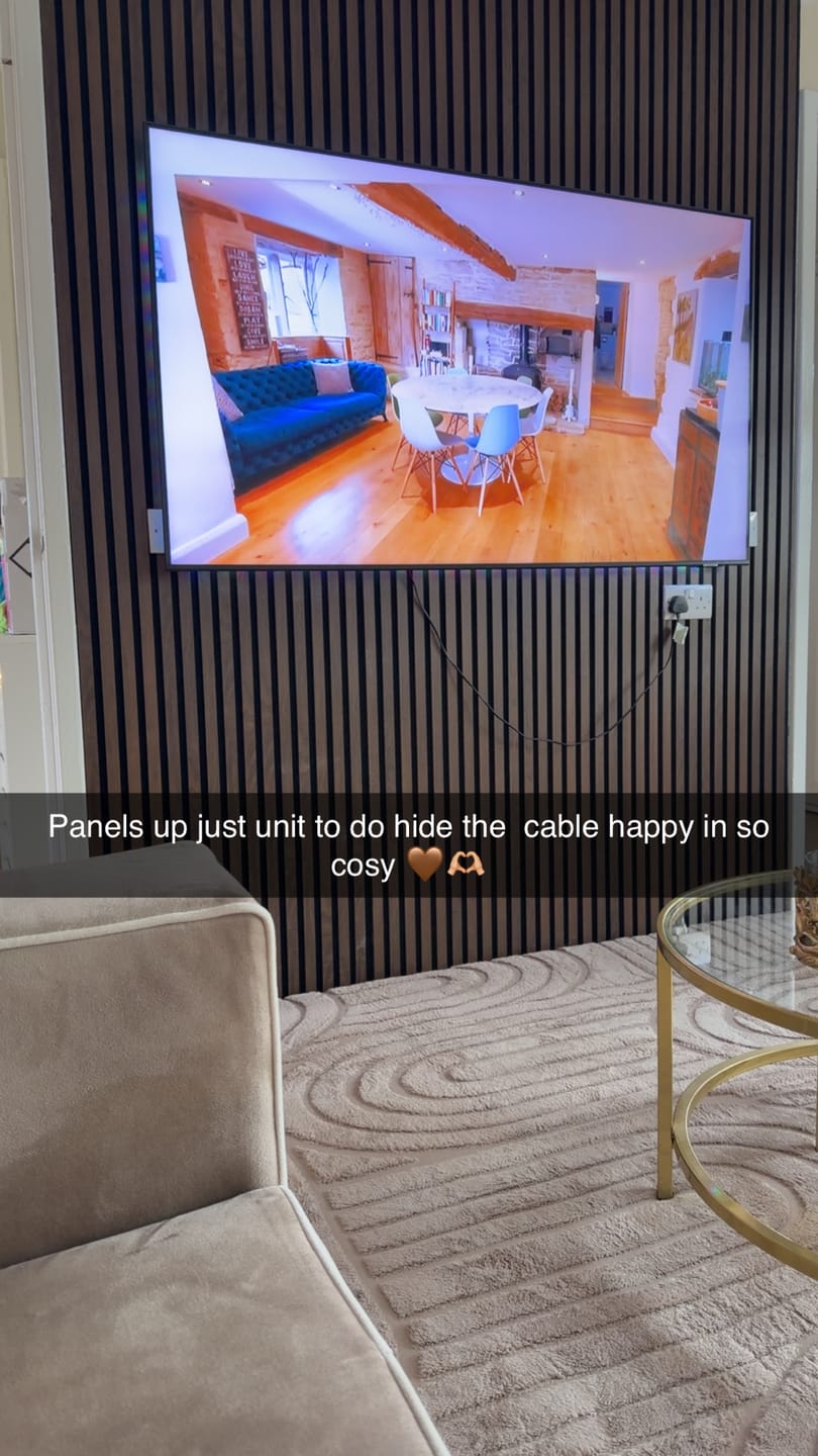 Customer photo review of Premium 3 Sided Wall Panels - 240cm x 60cm (Multiple Colours)