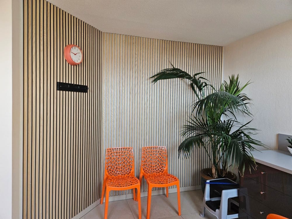Customer photo review of Panneau acoustique Bois Chêne | Akupanel 270 Feutrine Noir