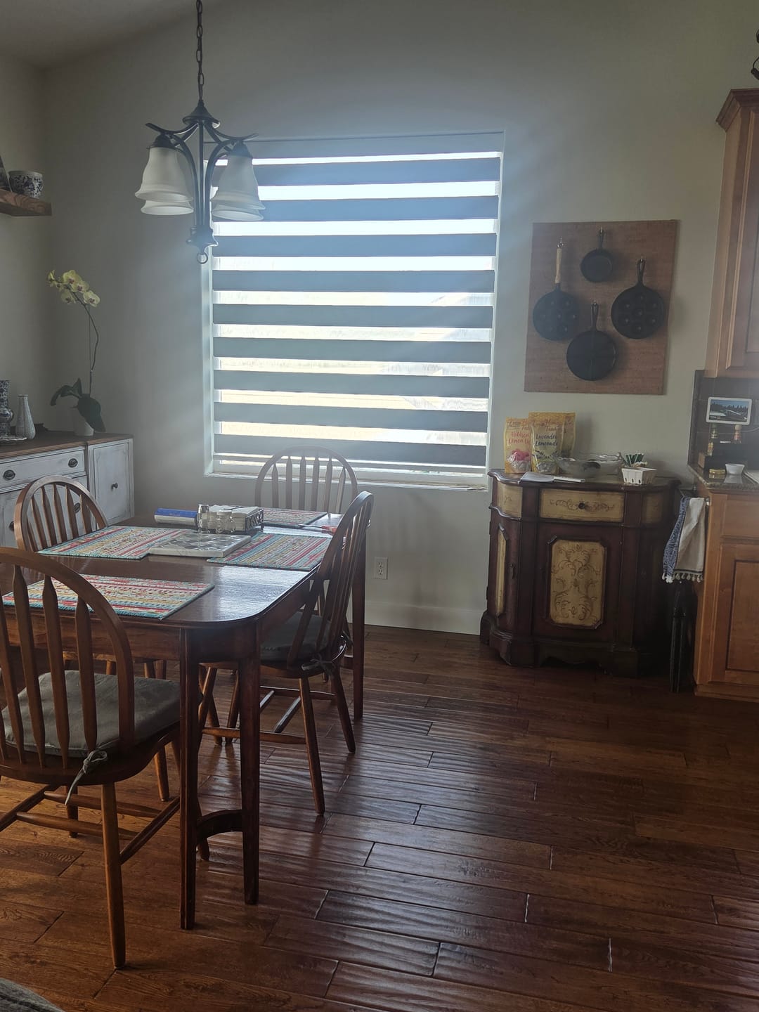 Customer photo review of SmartWings Motorized Light Filtering Roller Shades 50% Blackout PVC Free Sunscreen