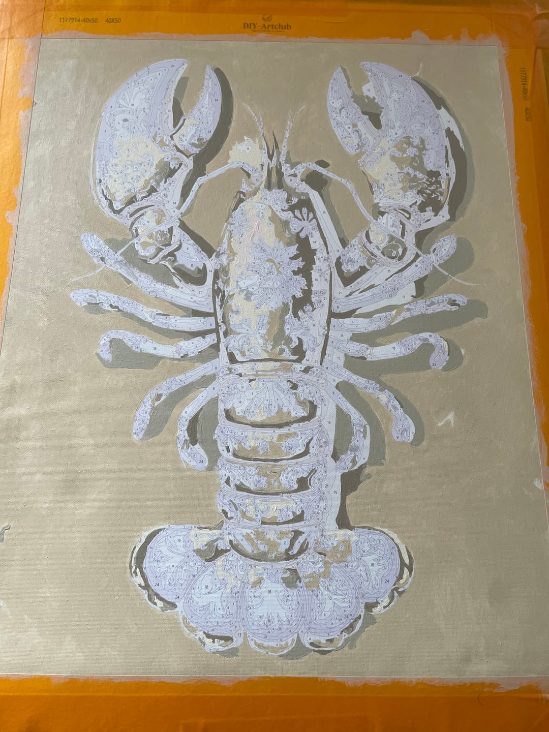 Customer photo review of Delft Lobster | Paint by Number