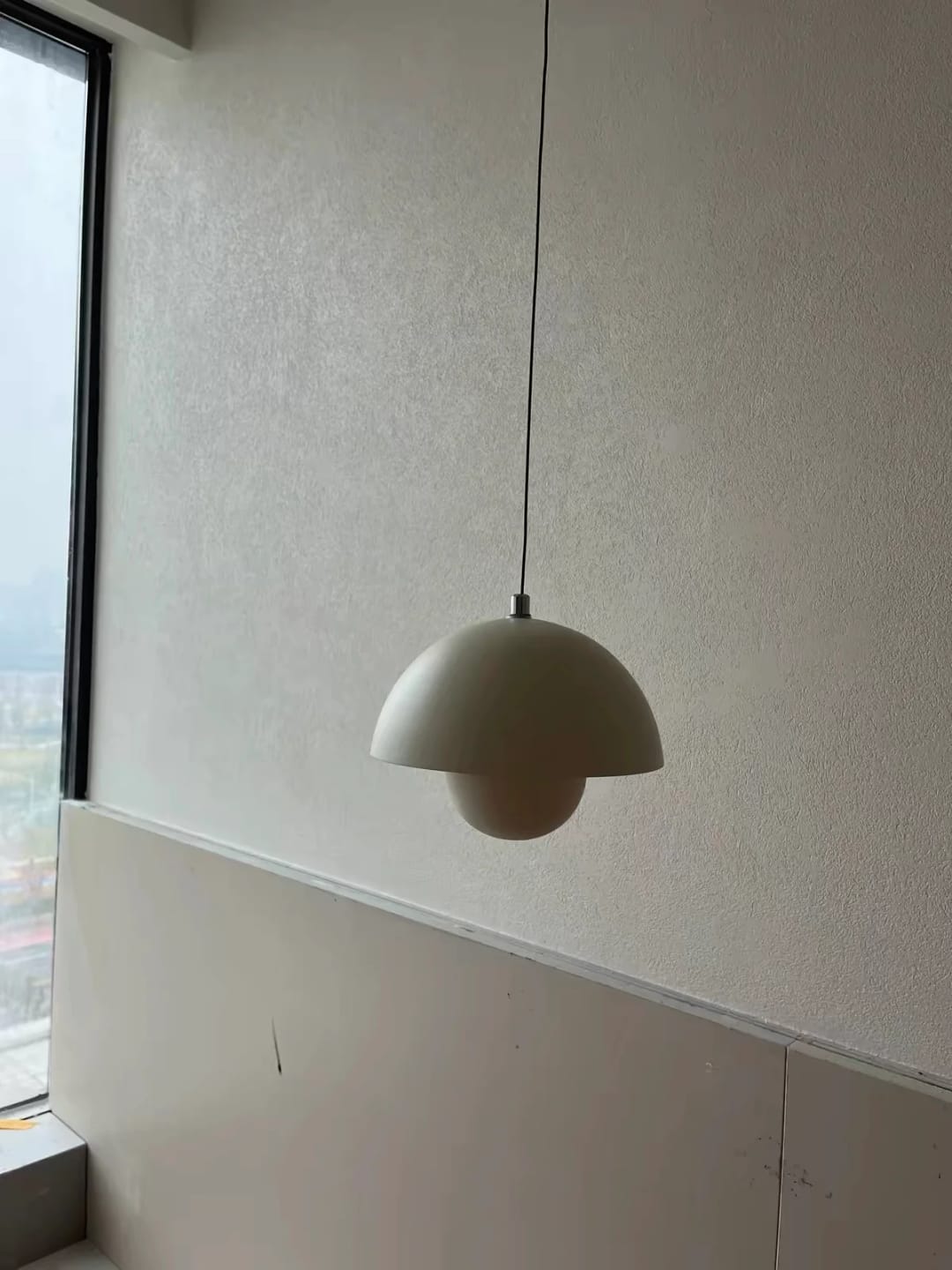 Customer photo review of Flowerpot Pendant Light, Dual-Dome Aluminum Shade, Hardwired Ceiling Fixture