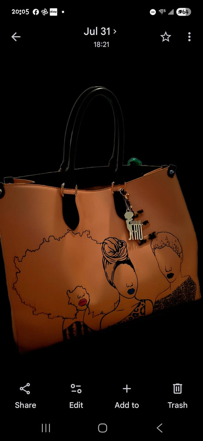 Customer photo review of Pardon My Fro Gold Logo Bag Charm