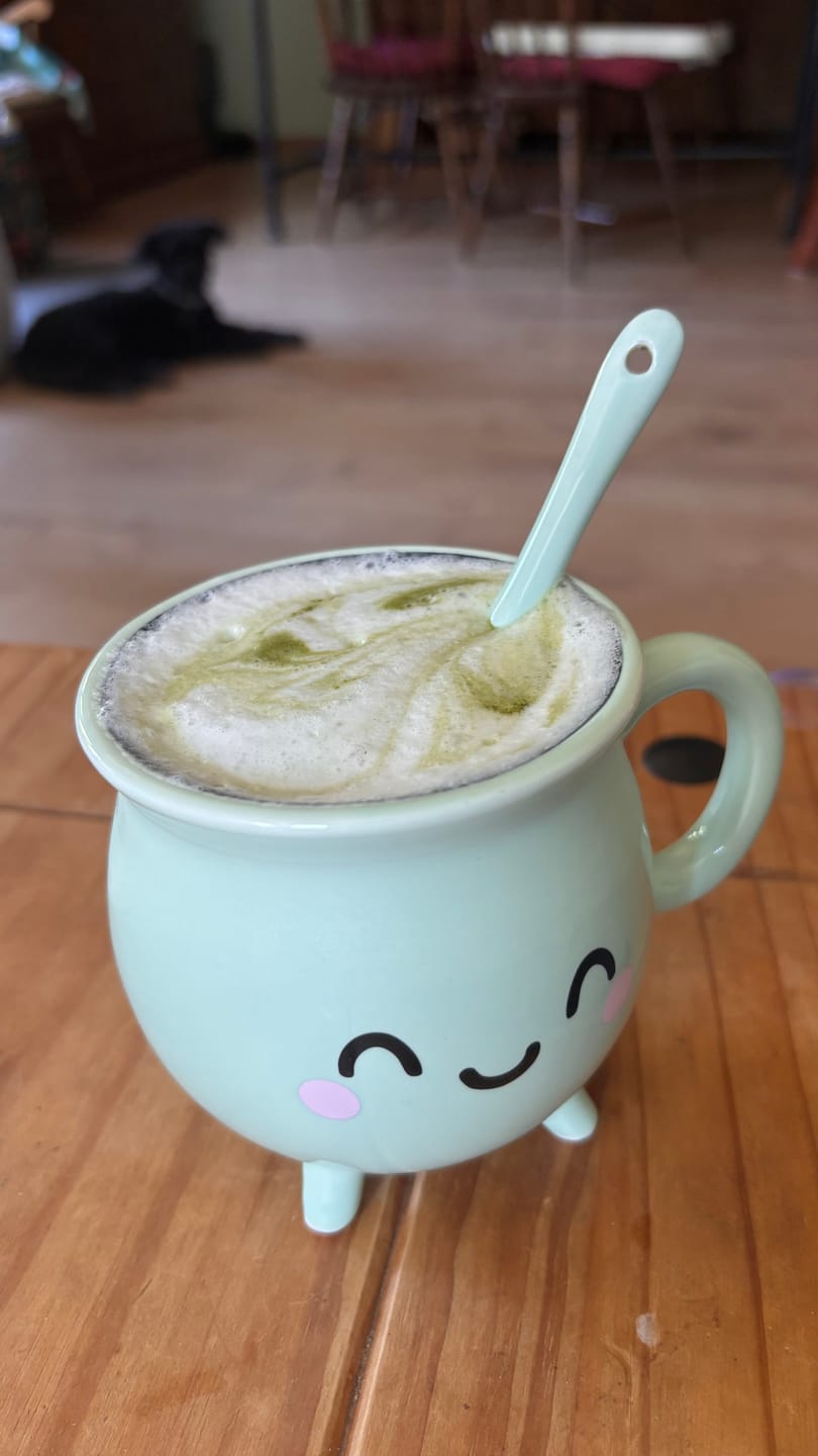 Customer photo review of Hexenkessel-Tasse in Mintgrün mit Zauberstab-Rührer