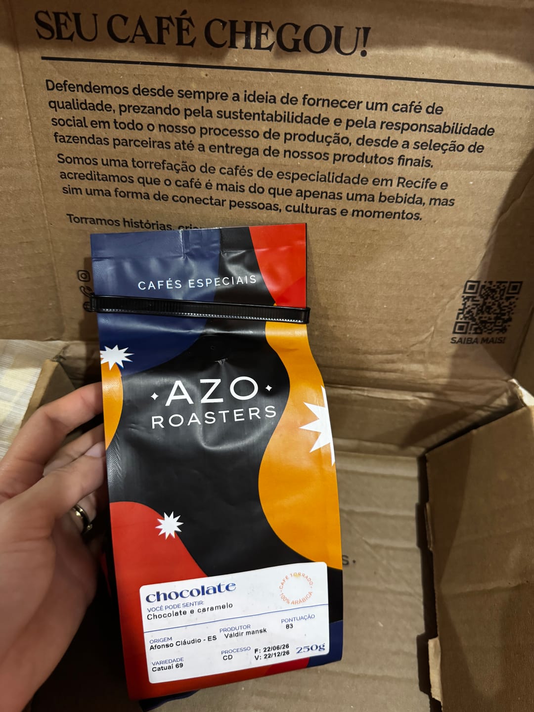 Customer photo review of Café Perfil Chocolate 250g