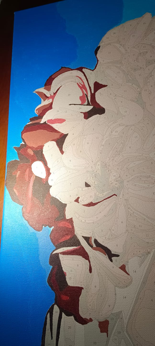 Customer photo review of Entre pétalos y silencio (Pintura por Números) 40x50 cm