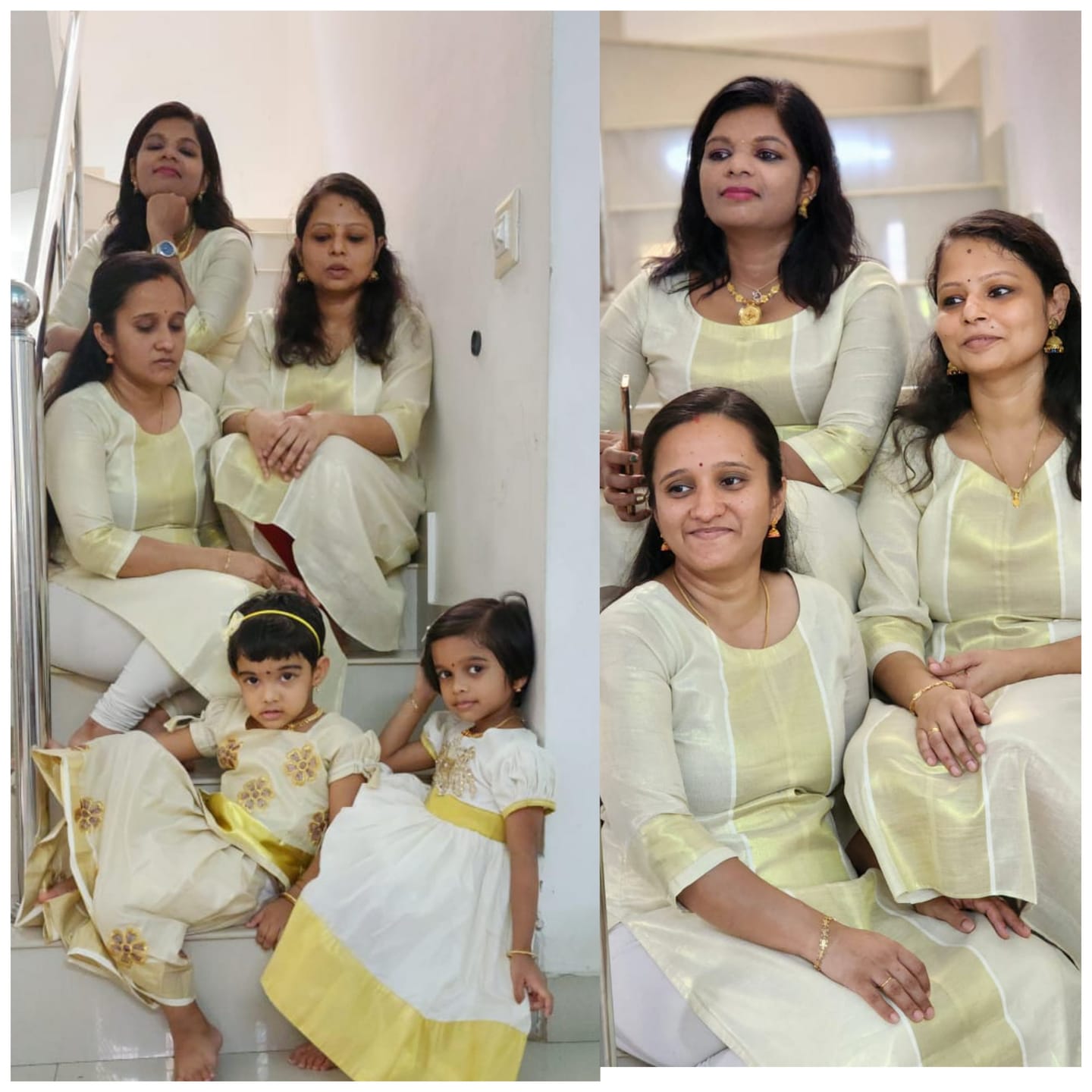 Customer photo review of Kasavu Elegance Golden Tissue High Low Kurta
