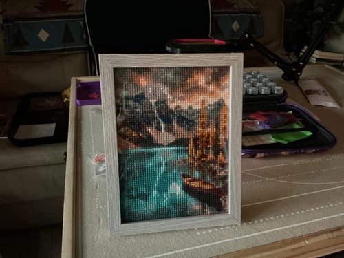 Customer photo review of Banff Moraine Lake Autumn (Diamond Painting)