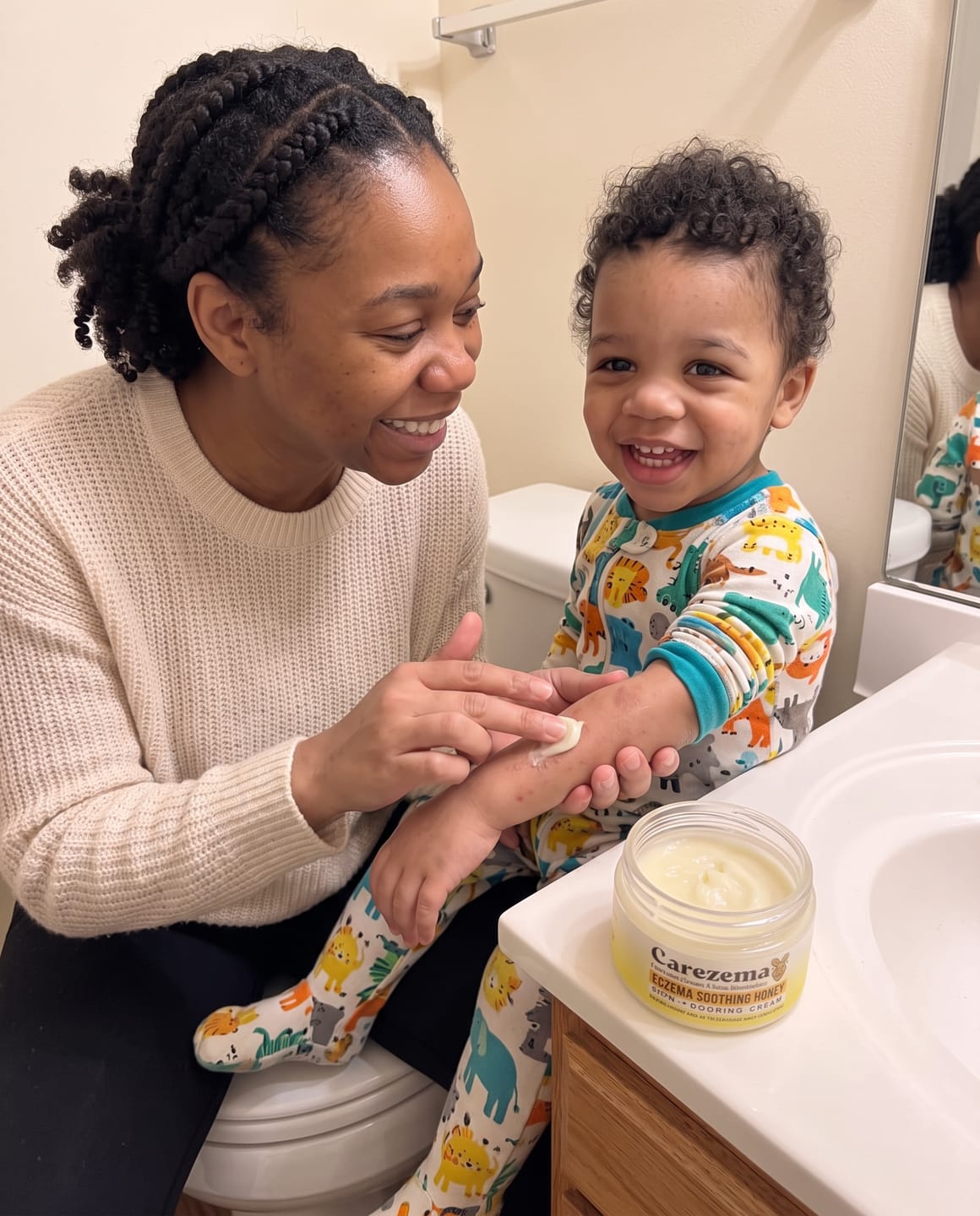 Customer photo review of Korean Honey Eczema-Soothing Cream for your kids