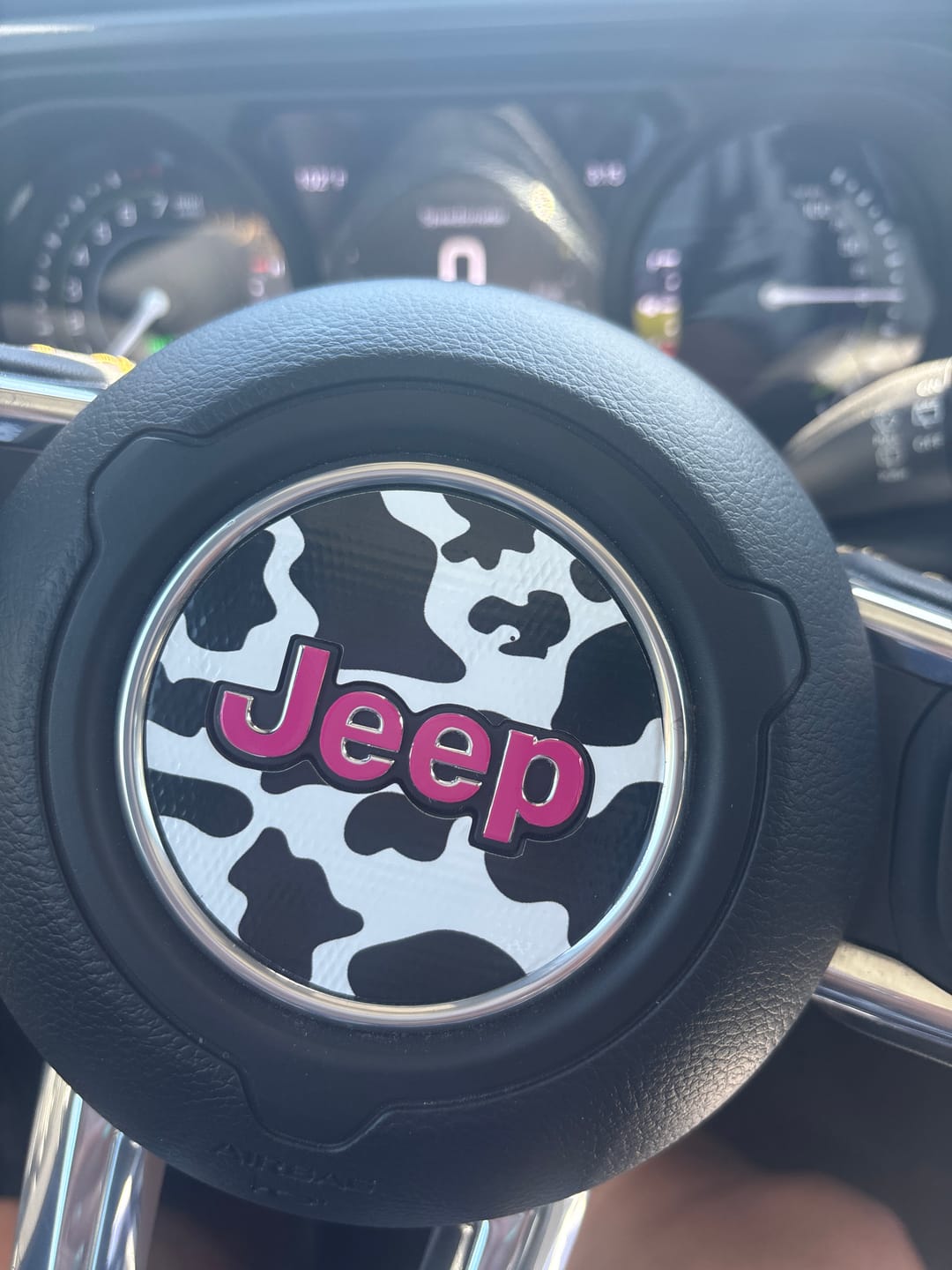 Customer photo review of Animal Print Steering Wheel Decal for Jeep