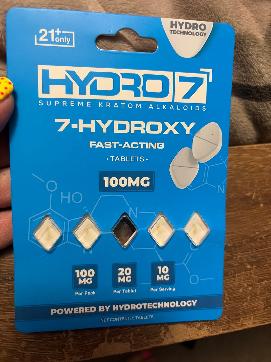 Customer photo review of 7-Hydroxy Tablets - 20MG (5 Count) 100MG
