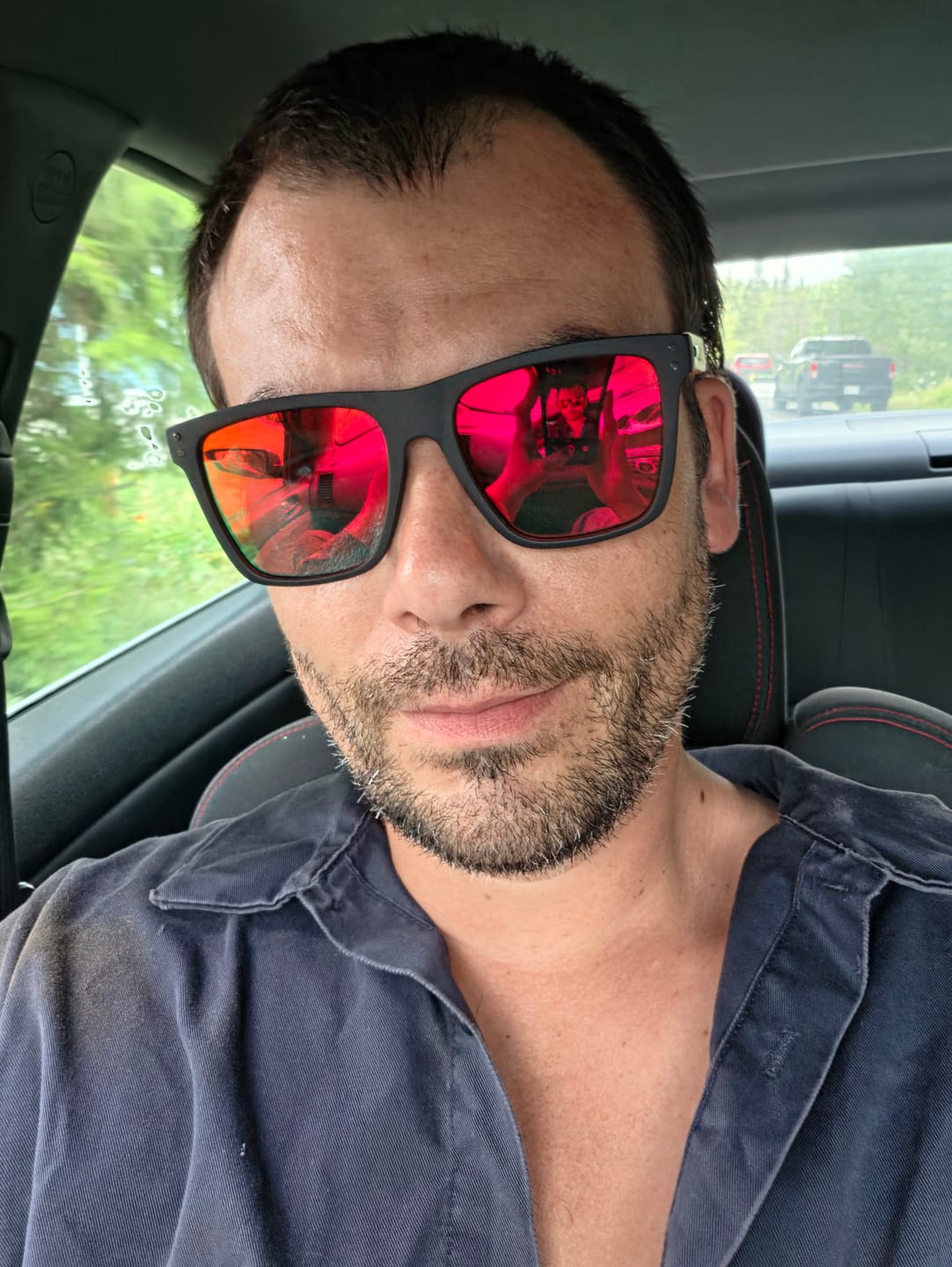 Customer photo review of 80Eighty® Polarized Bamboo Sunglasses - Red