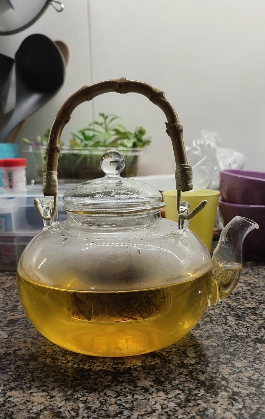 Customer photo review of Tetera Brighton Sakura De Vidrio Borosilicato Premium Con Asa De Bambú 1 Litro