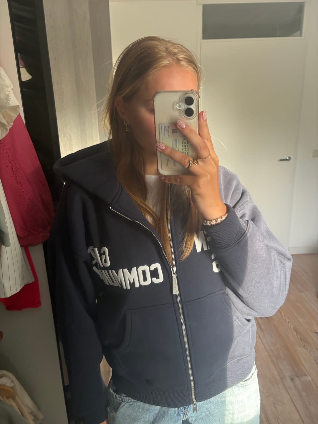 Customer photo review of GATED COMMUNITY ZIP HOODIE NAVY