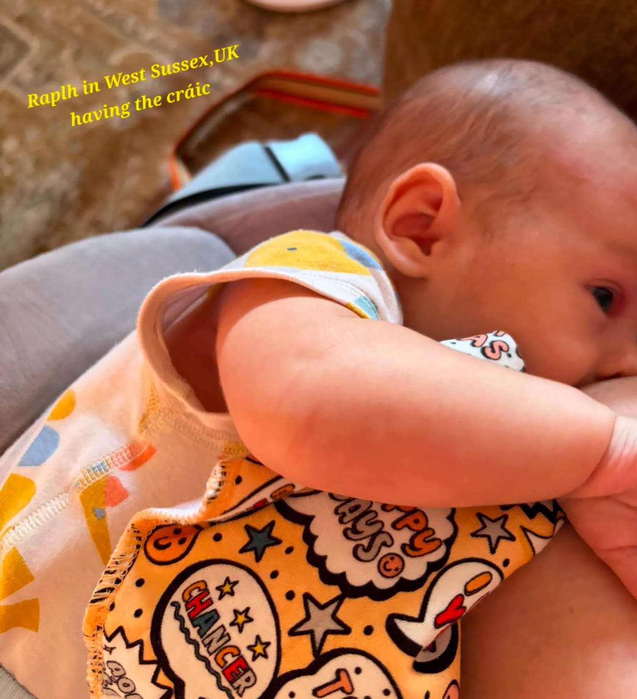 Customer photo review of What's the craic? Teething Bib