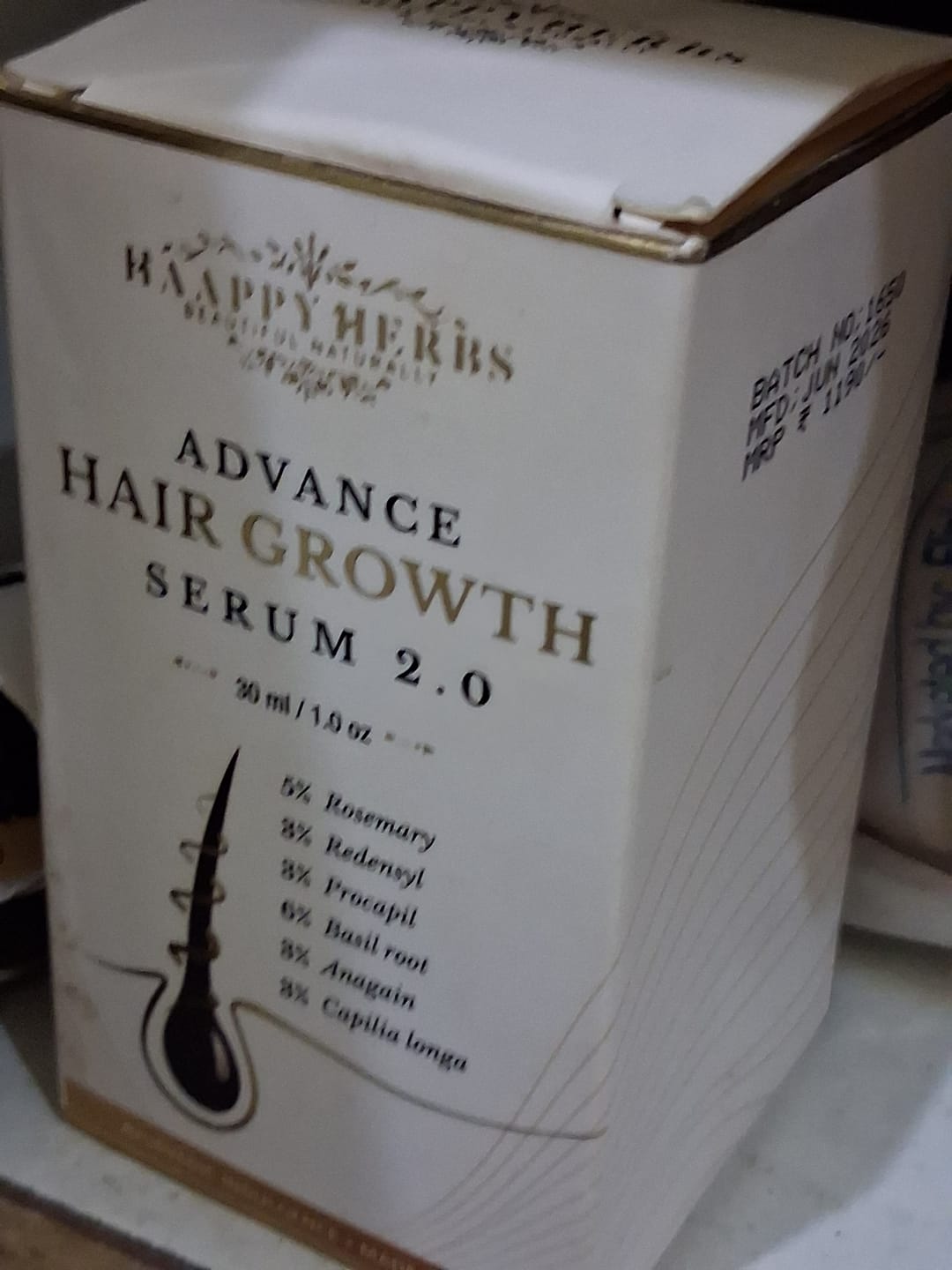 Customer photo review of Advance Hair Growth Serum 2.0 (30ml)