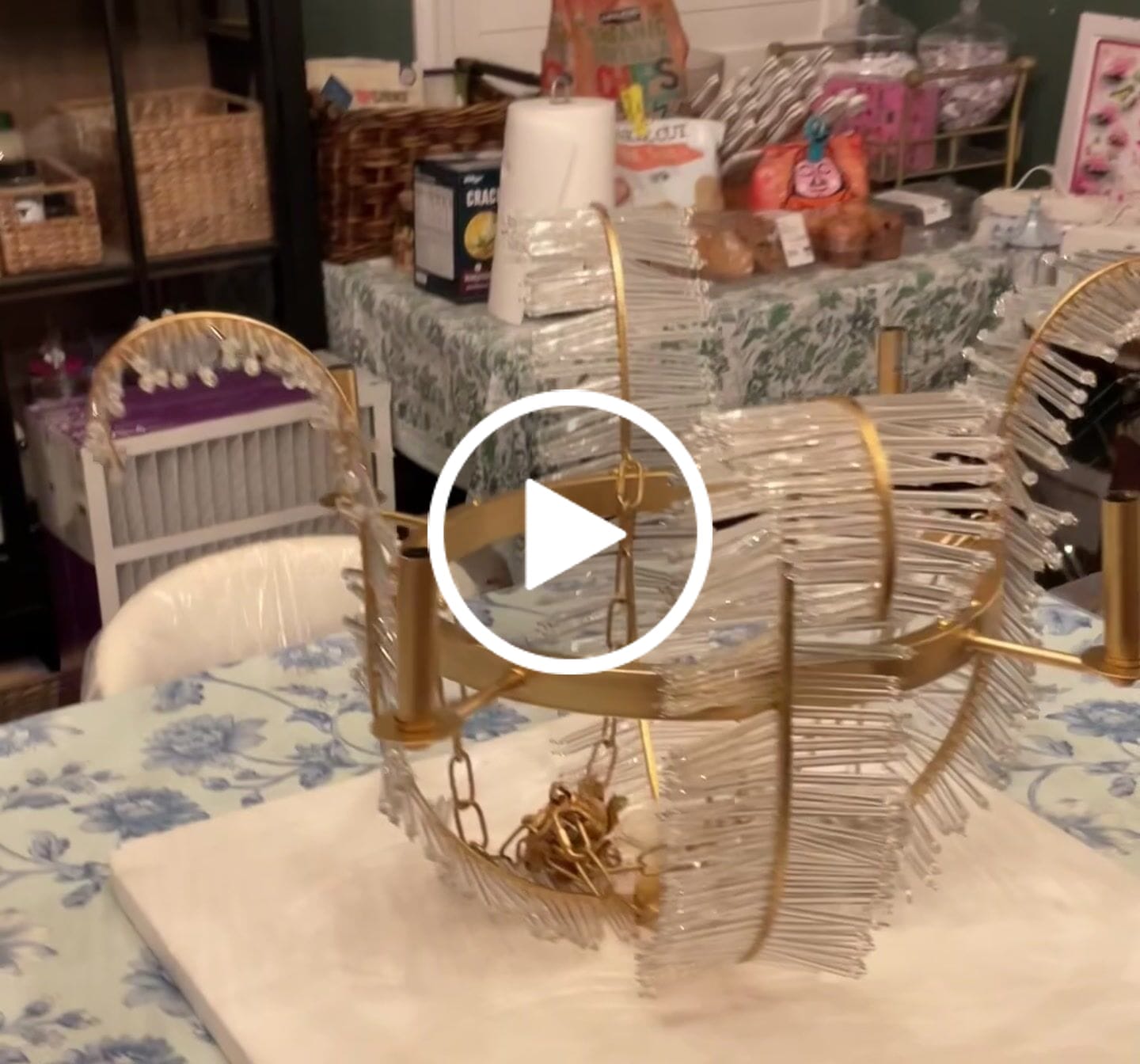 Customer video review of Luxury Gold Foiled Chic Antique Crystal Floral Chandelier