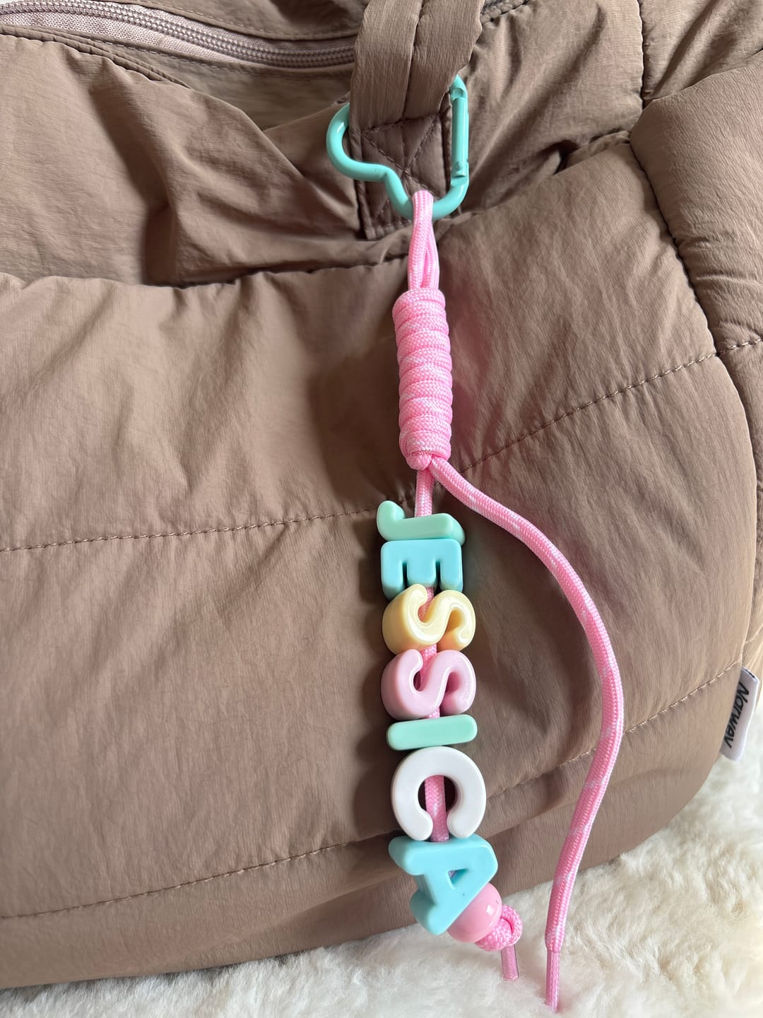 Customer photo review of Personalised Letter Bag Charm