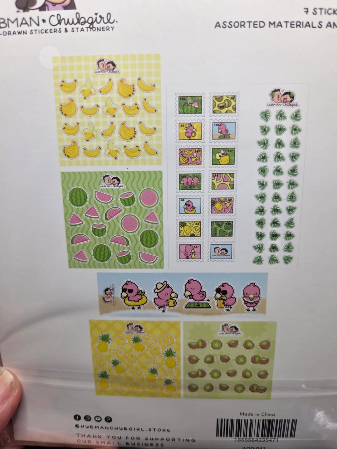 Customer photo review of Tropical Fun Variety Sticker Pack