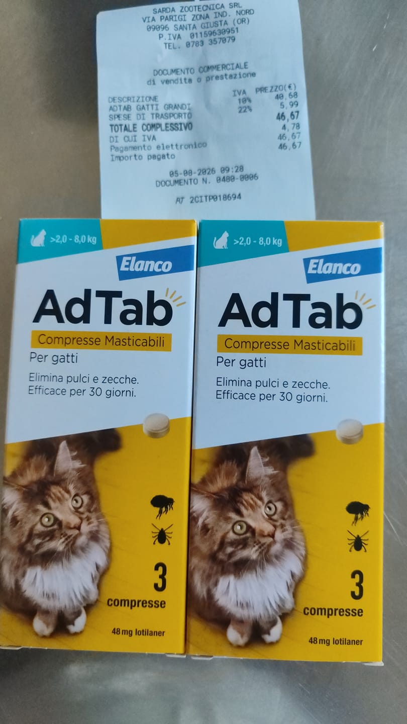 Customer photo review of ADTAB GATTI 2-8kg (6cpr) - Libera il Tuo Gatto da Pulci e Zecche