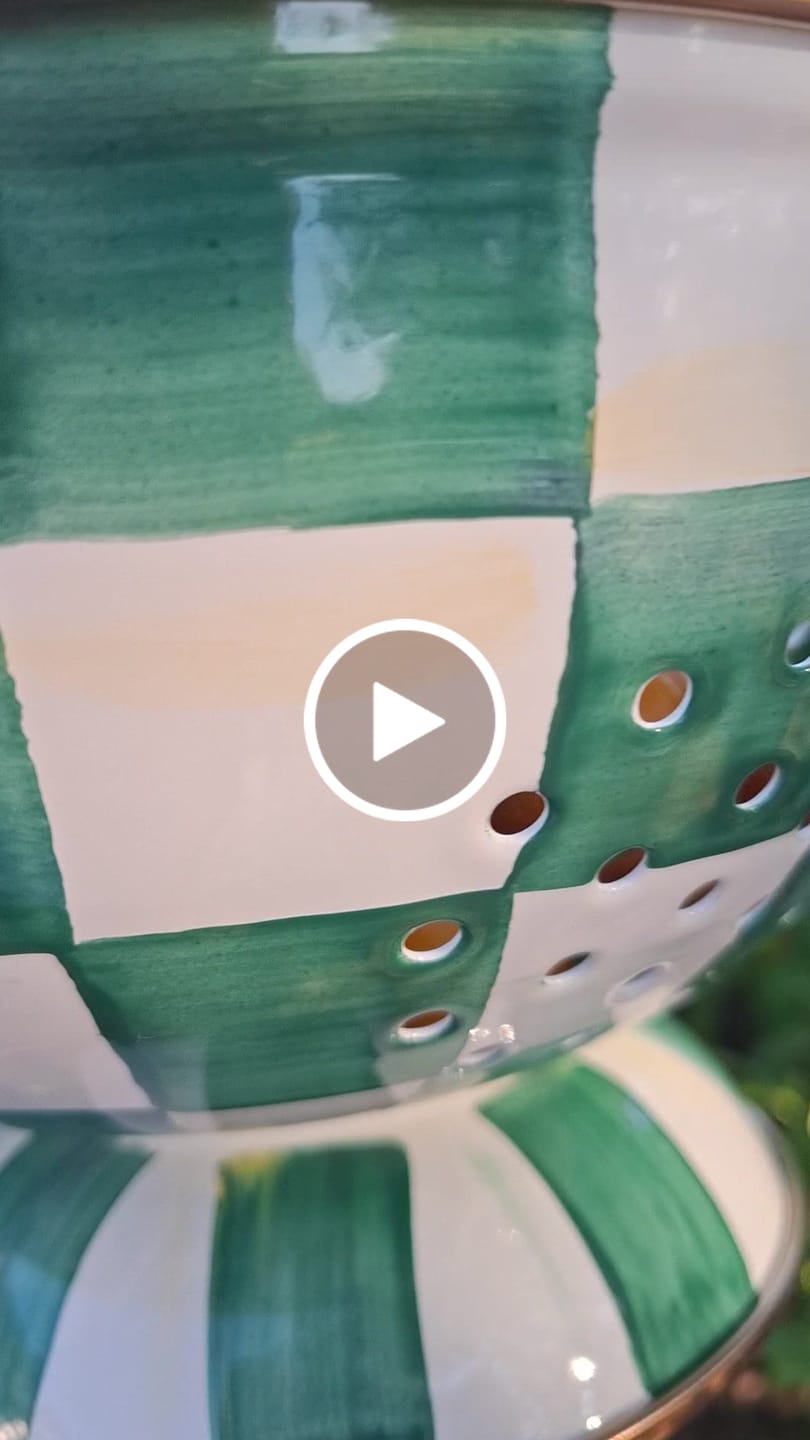 Customer video review of MacKenzie-Childs Emerald Check Large Colander