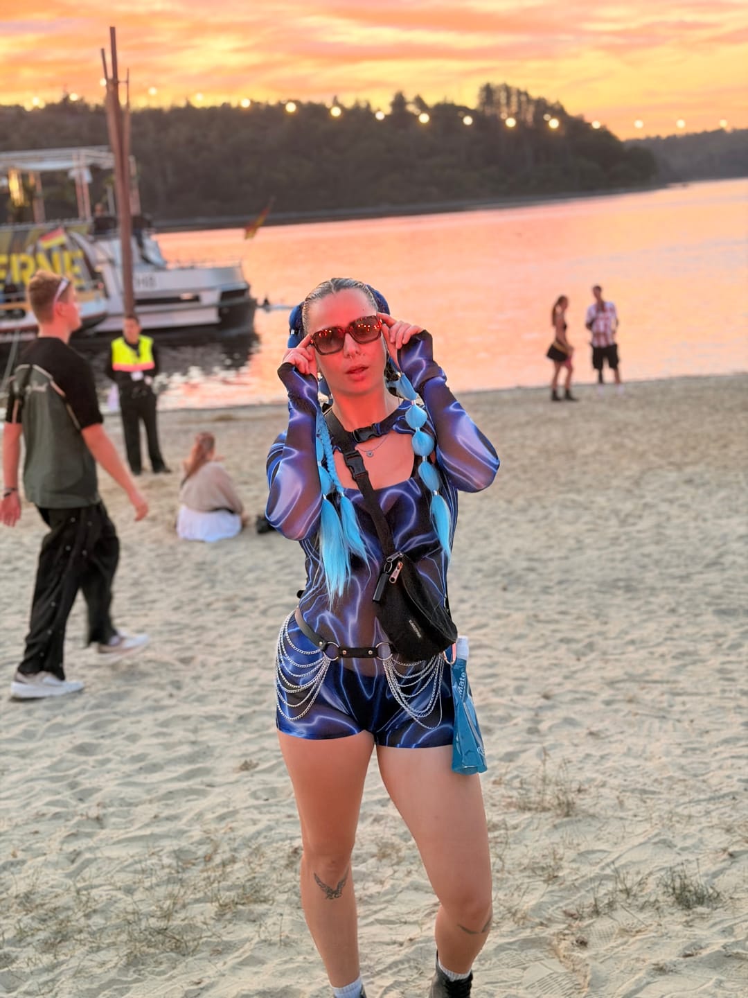 Customer photo review of Blue Voltage Mesh Long Sleeve Romper