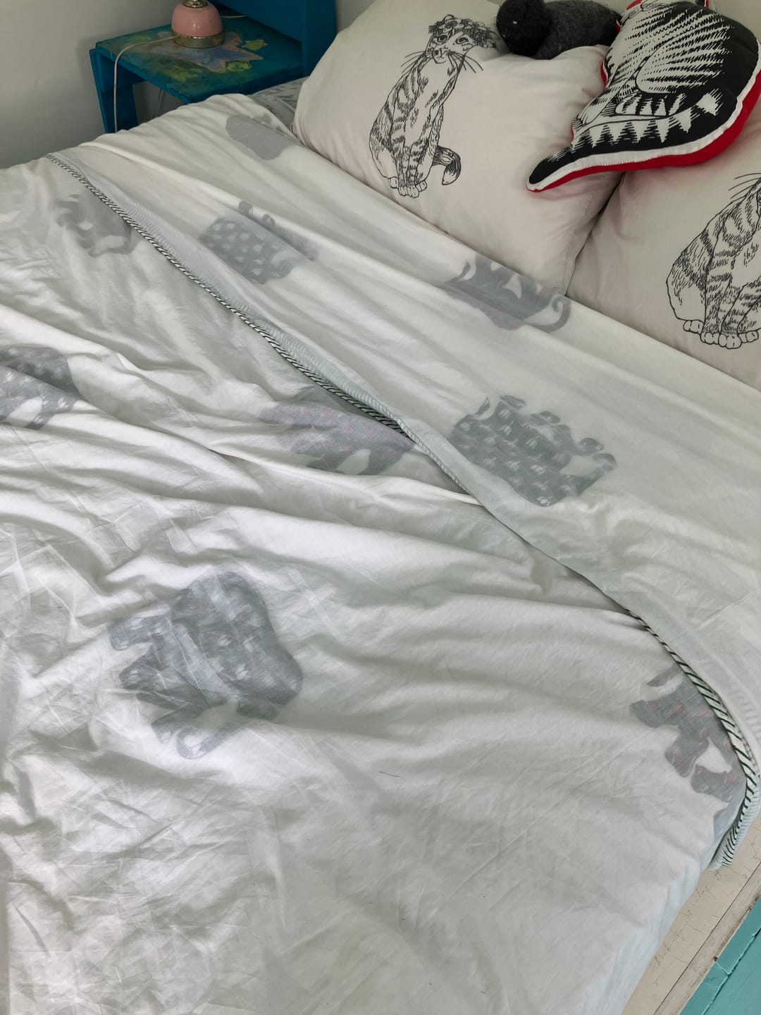 Customer photo review of Elephant Organic Muslin Blanket — Hand Block Printed
