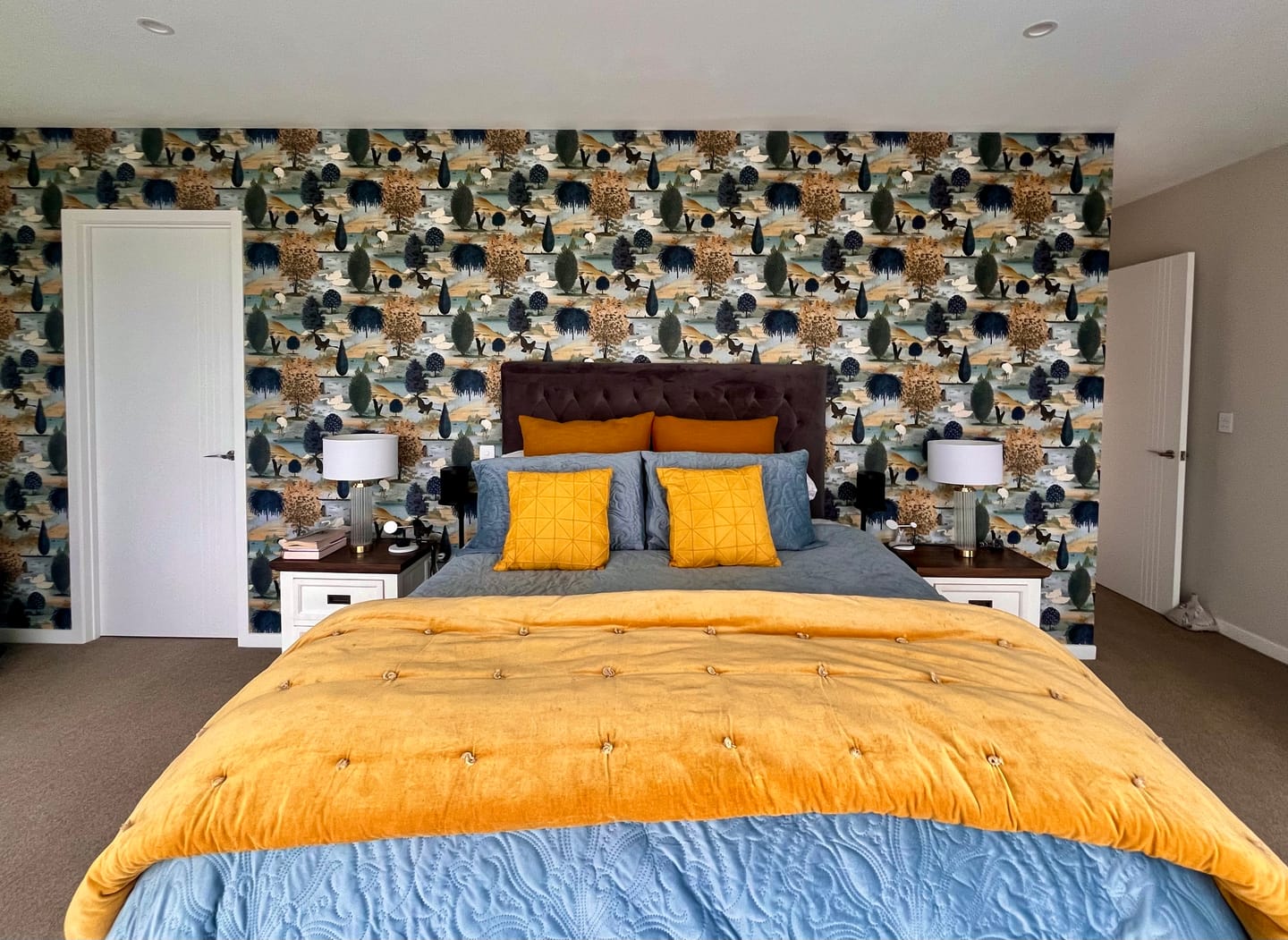 Customer photo review of Tundra - Scenic Landscape Wallpaper - Navy/Ochre - Last 28 Rolls
