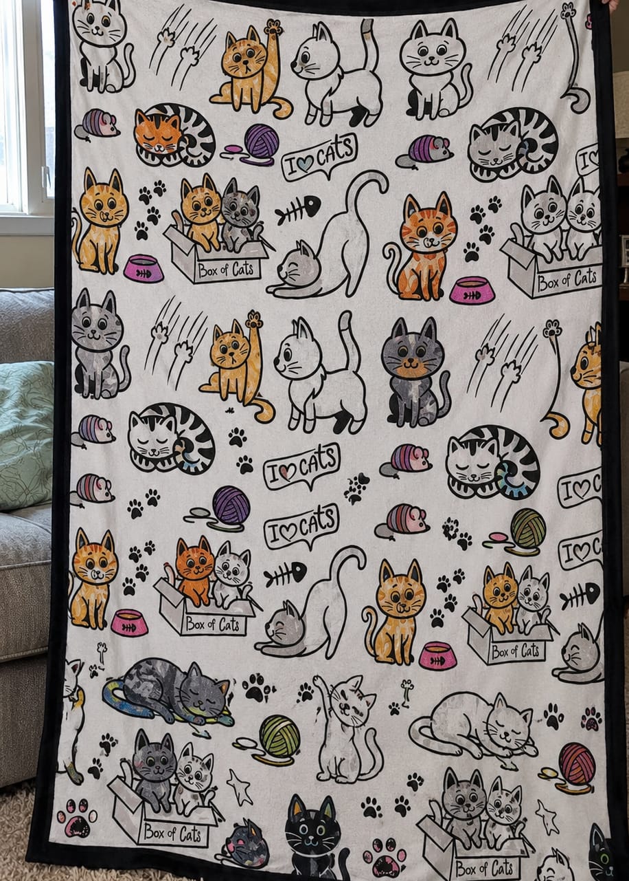 Customer photo review of DIY Drawing Blanket with 24 Colors Markers, Doodle Your Own Blankets, Customizable Washable Paint & Play Blankets for Adults