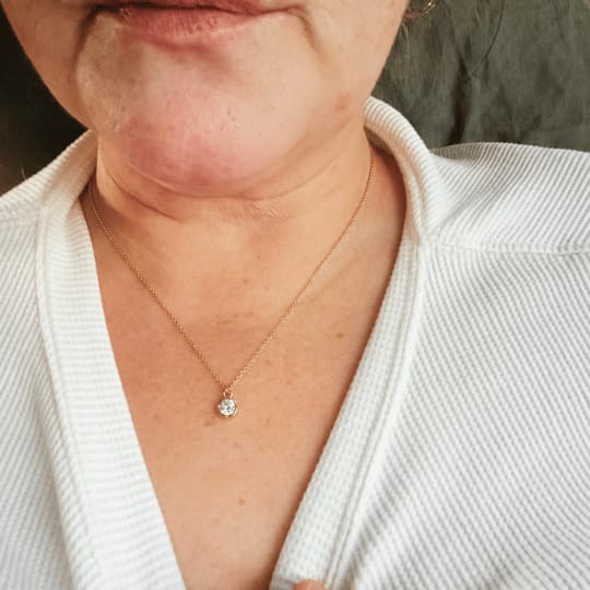 Customer photo review of Diamond Bible Necklace - Asher Cut