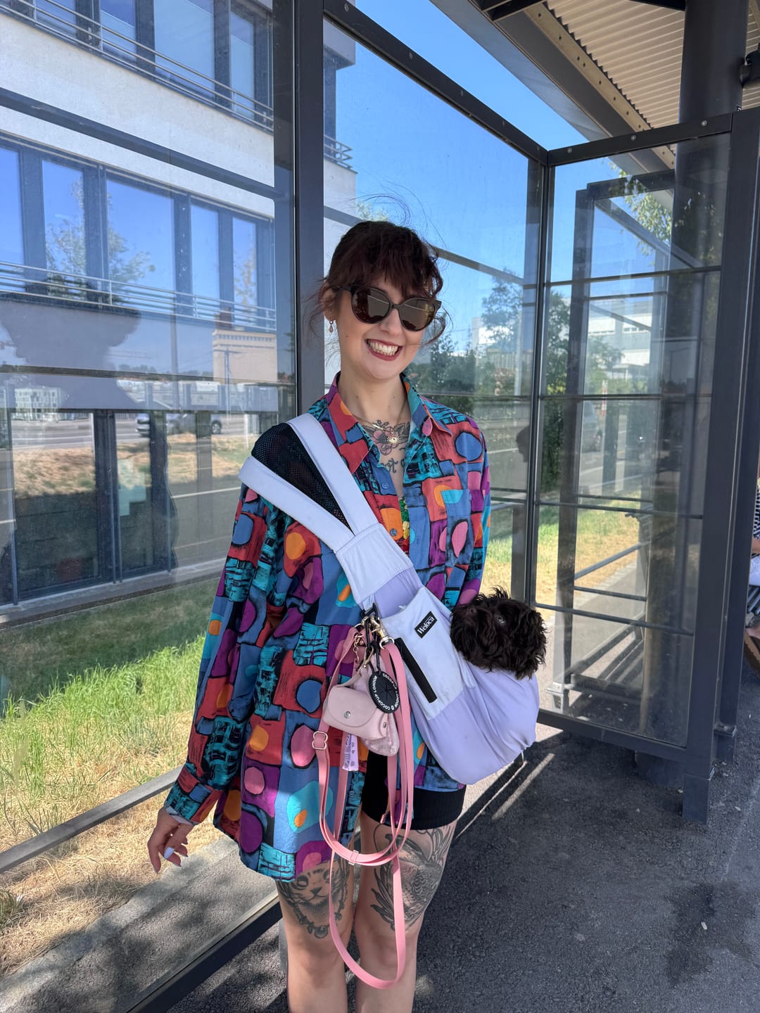Customer photo review of Sac de transport en bandoulière lilas - version printemps / été