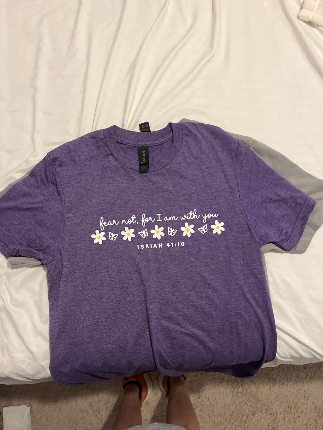 Customer photo review of Fear Not Script Tee