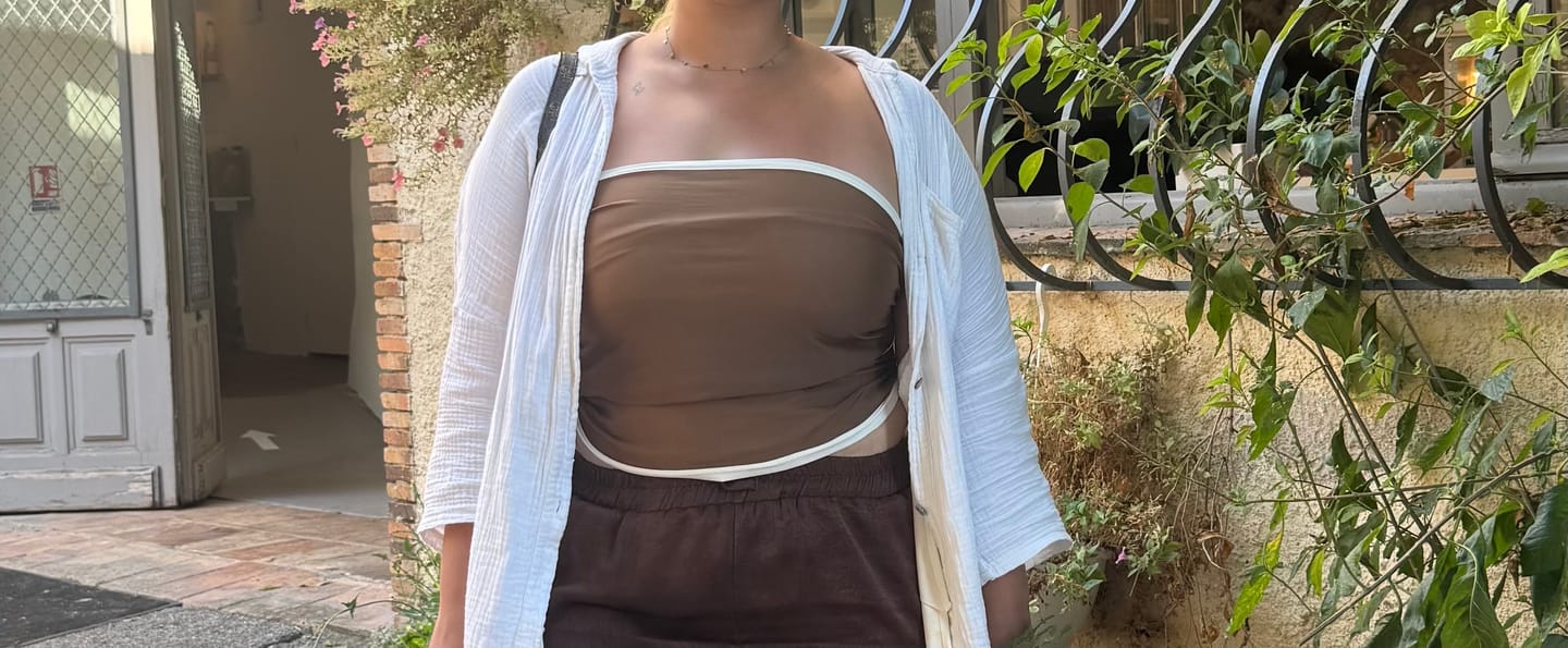 Customer photo review of L'INCROYABLE TOP SWIM - MARRON