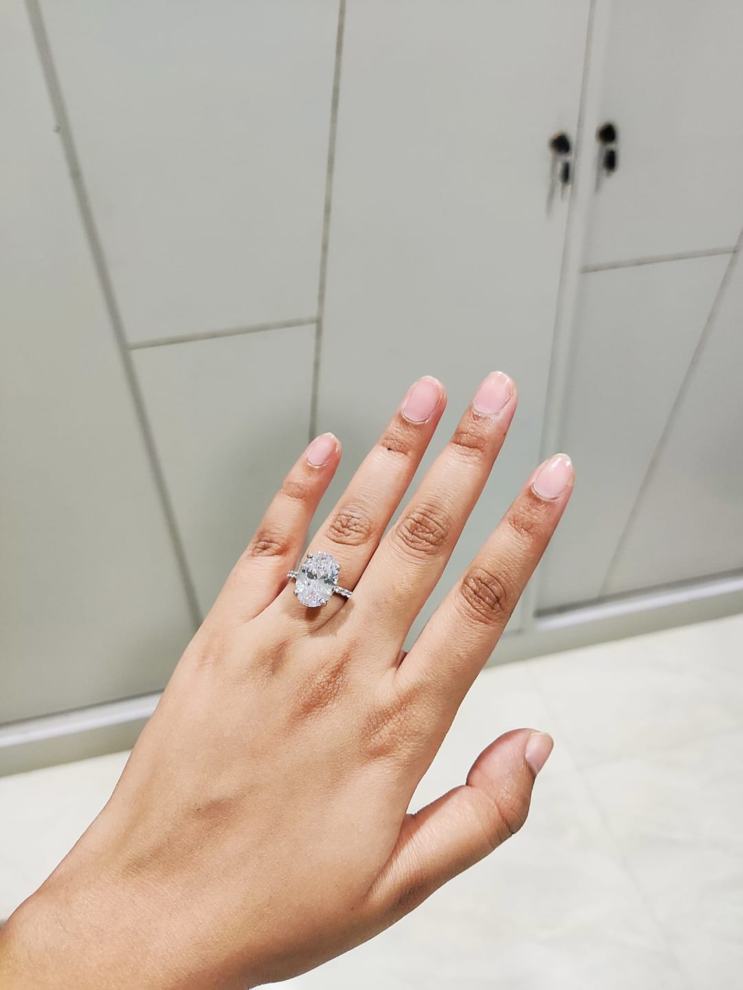 Customer photo review of 5.5Ct Isabella Oval Solitaire Silver Ring