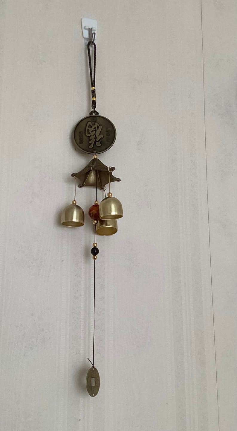 Customer photo review of Buddha Stones Blessing Letter Elephant Bagua Auspicious Coin Wall Hanging Chime Bell Handmade Home Decoration