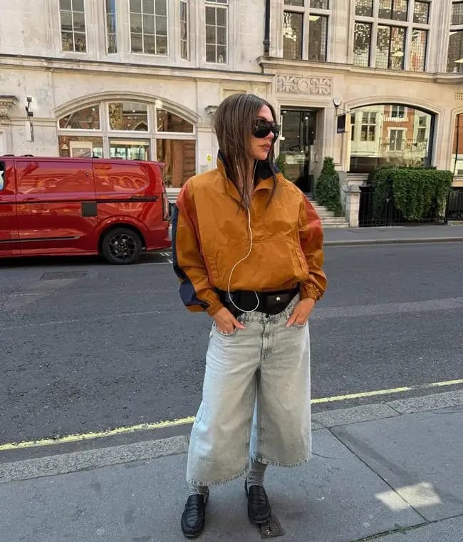 Customer photo review of Nerea Oversized Colorblock Cropped Jacket