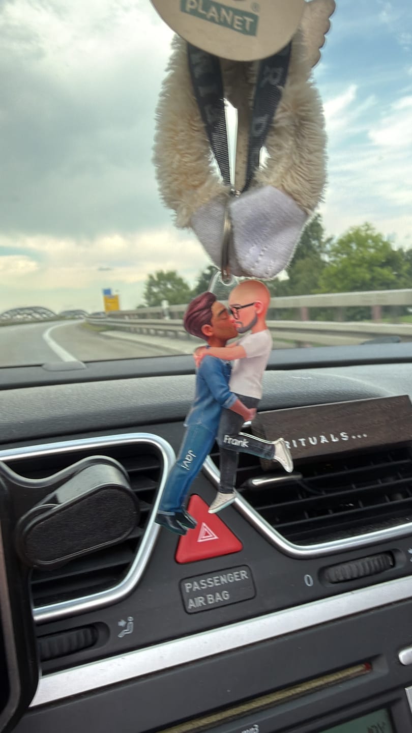 Customer photo review of LGBT Couple Personalized Car Orament - Gift For Couple, Happy Pride Month