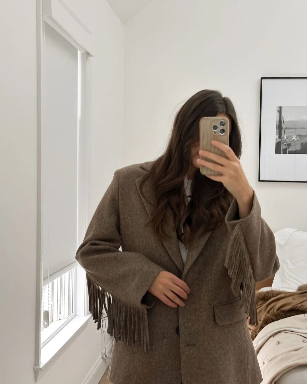 Customer photo review of Elinor Tailored Wool Blazer Coat