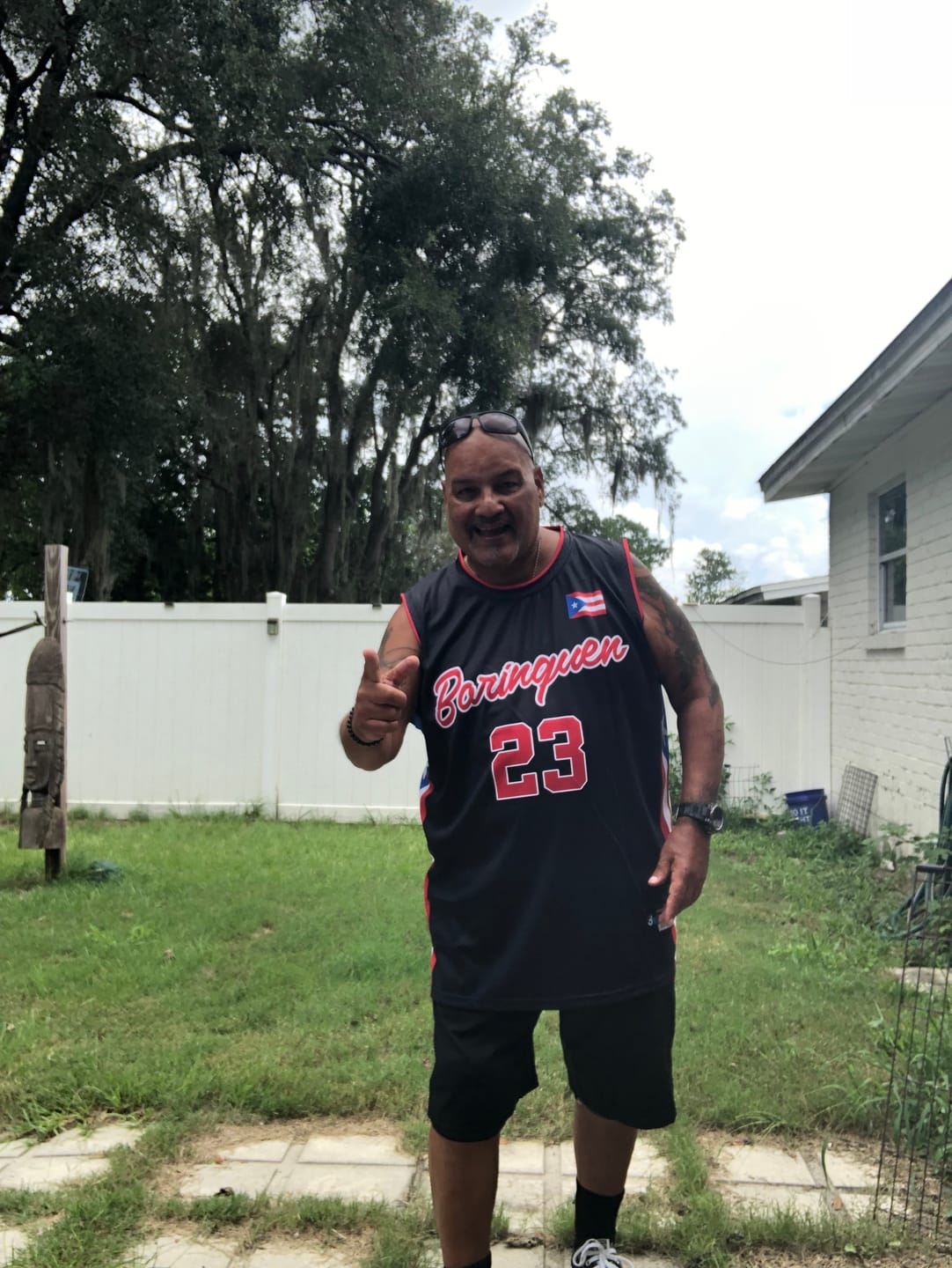 Customer photo review of Puerto Rico Heritage Custom Basketball Jersey