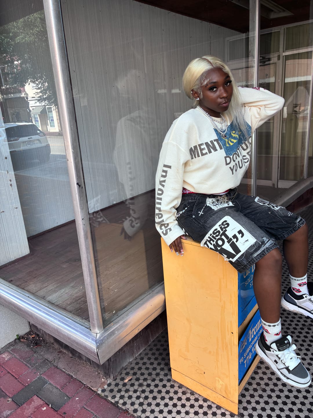 Customer photo review of Omirad “COPYCAT WAR” Heavy Waffle Long Sleeve