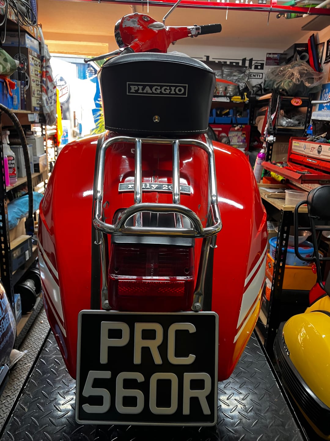 Customer photo review of Classic Metal Pressed Motorcycle Number Plate - 9 x 7 Inches