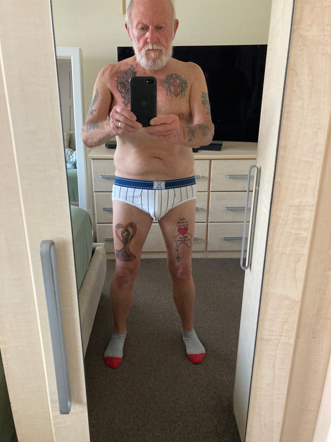 Customer photo review of 4 Pack Men's Striped Design Soft-Touch Cotton Fabric Breathable Briefs