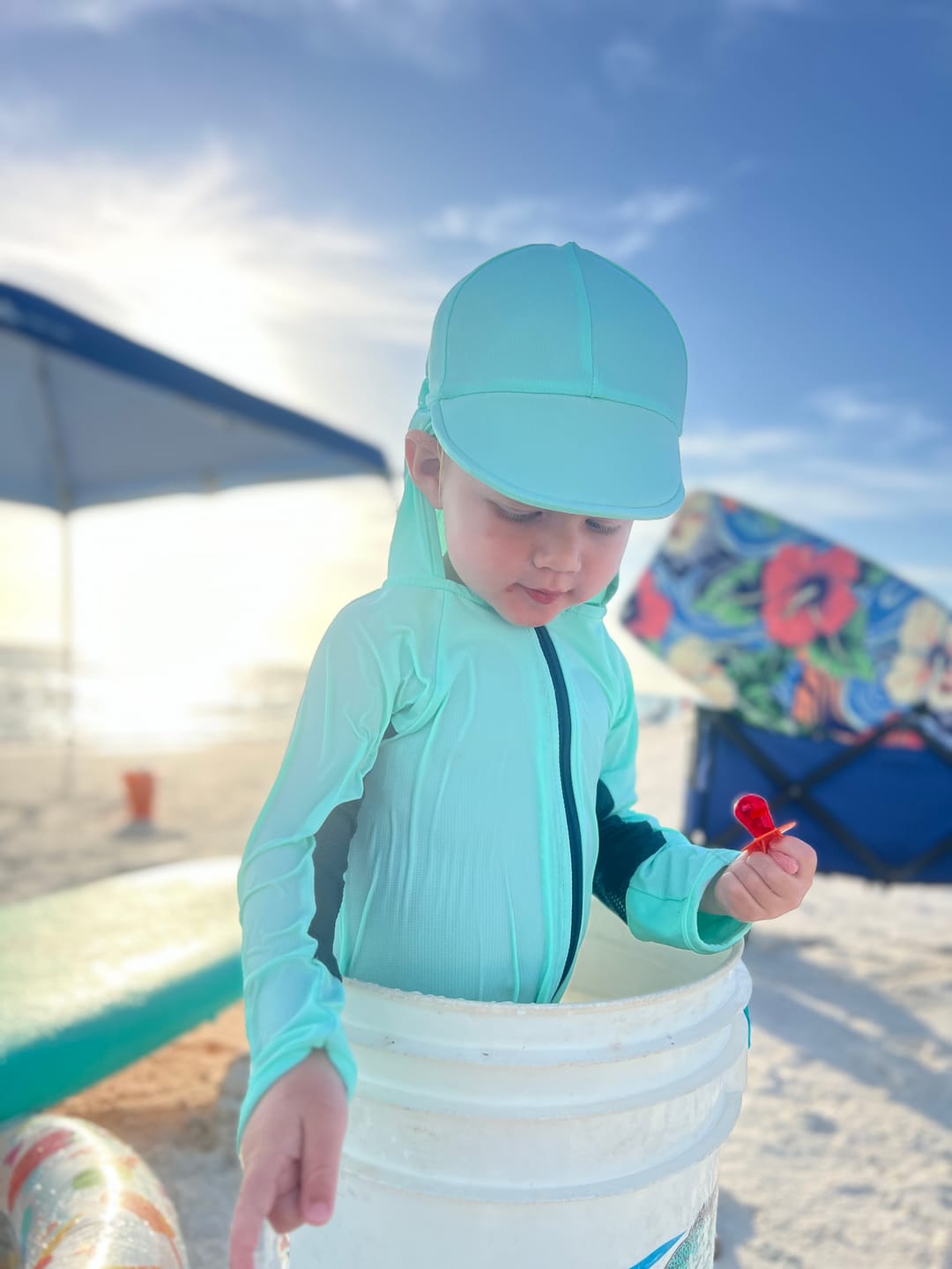 Customer photo review of Baby and Toddler UPF 50+ Sun Protective Onesie