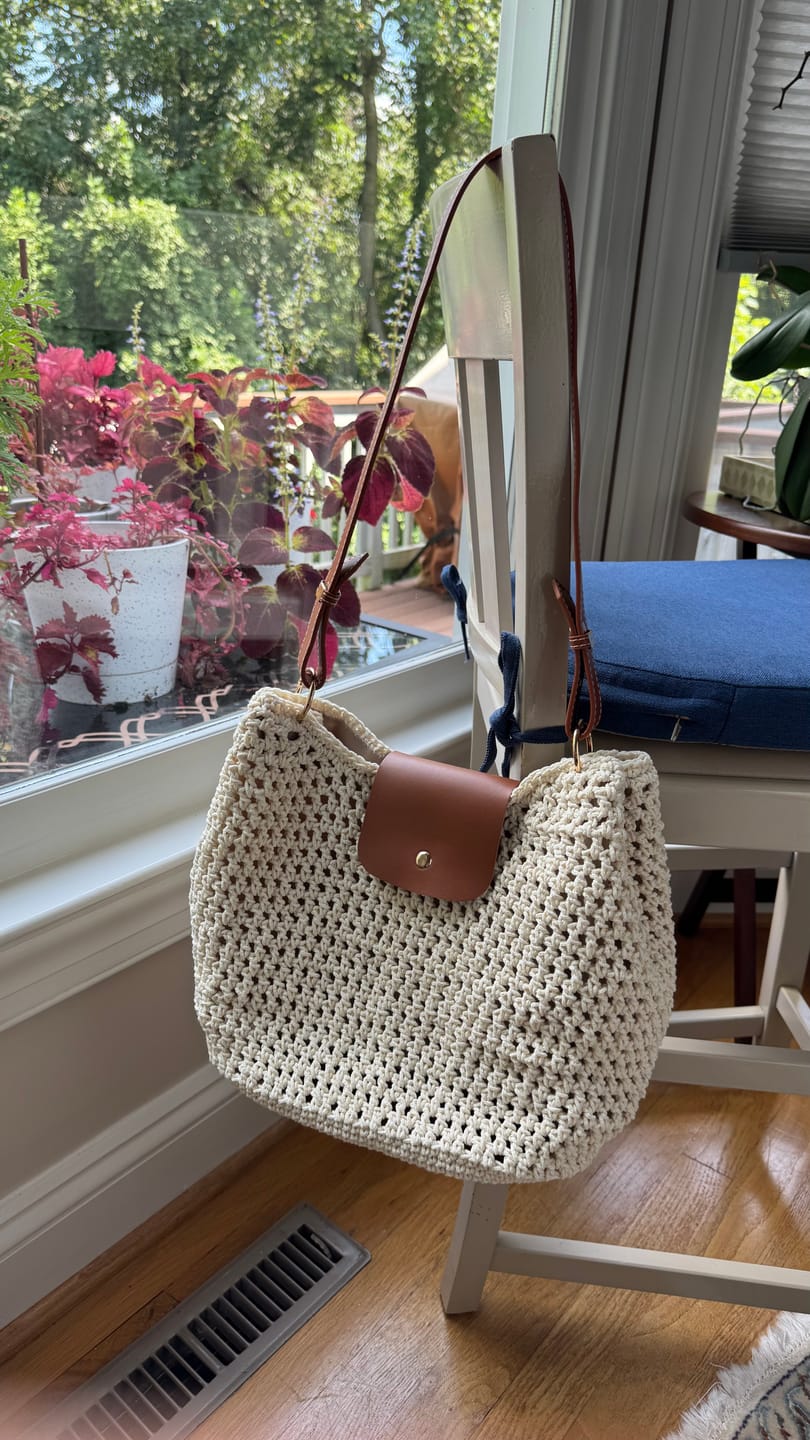 Customer photo review of Sunny Weekend Hobo Crochet Kit