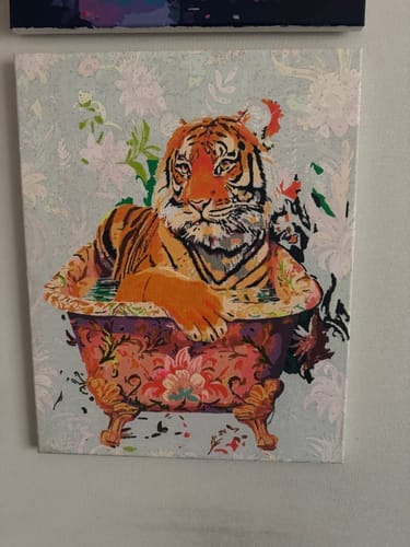 Customer photo review of Flowered Tiger (Pintura por Números) 40x50 cm