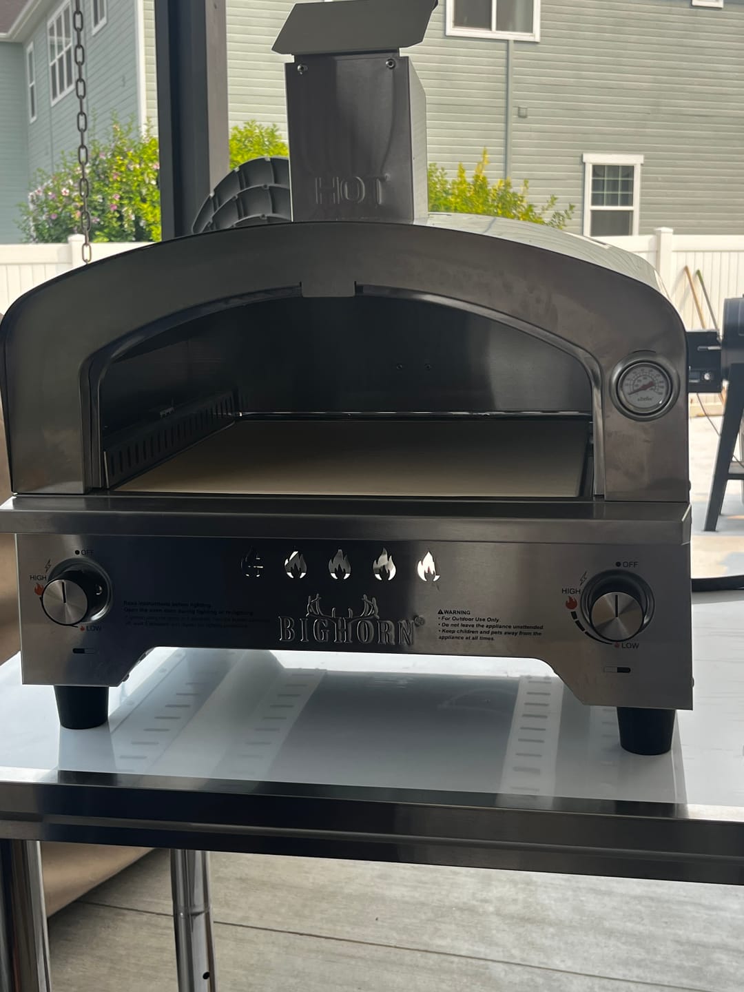 Customer photo review of 15" Dual Burner Gas Pizza Oven
