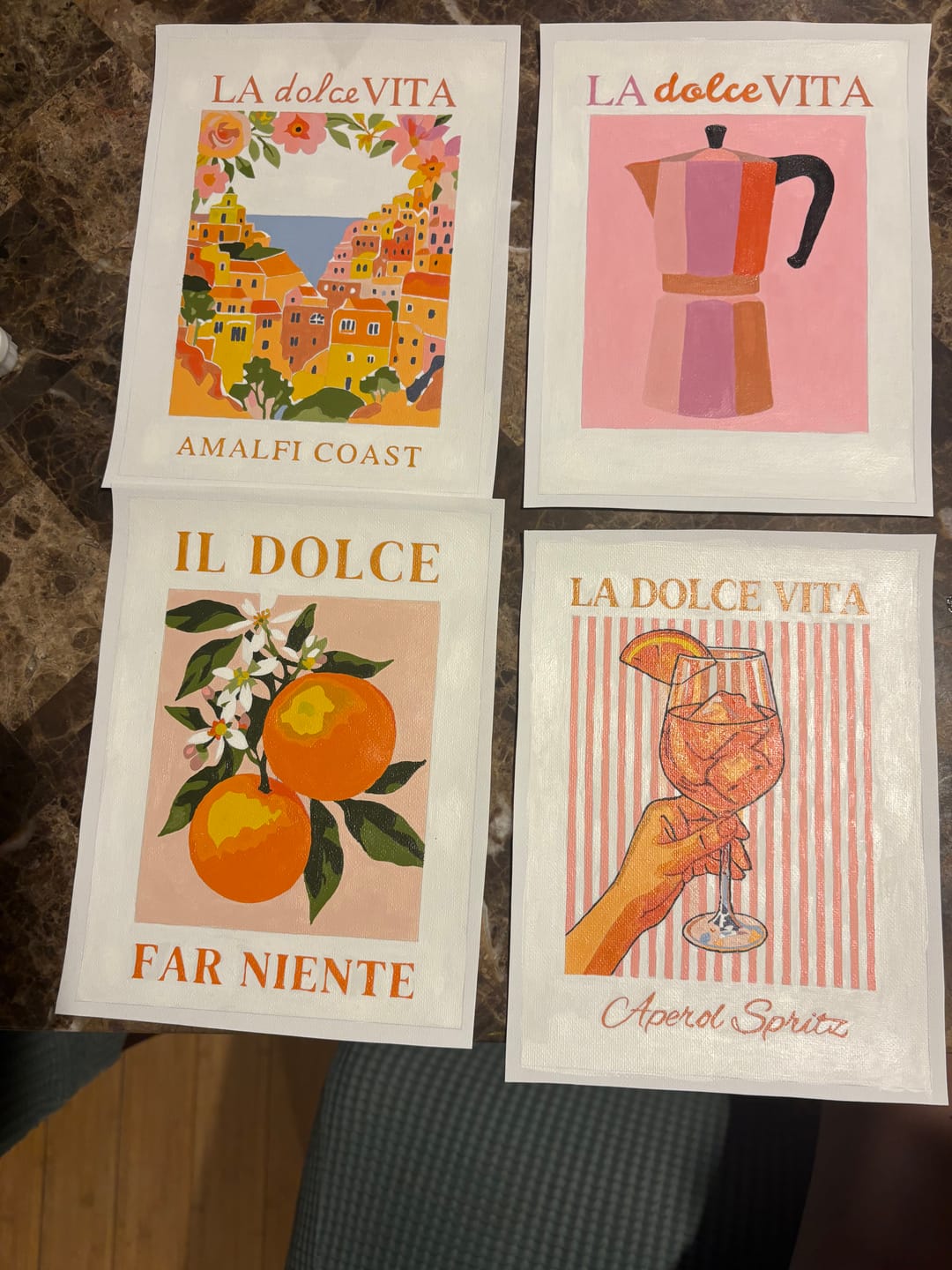 Customer photo review of 6 Mini Paintings - Italian ''Dolce Vita'' Set