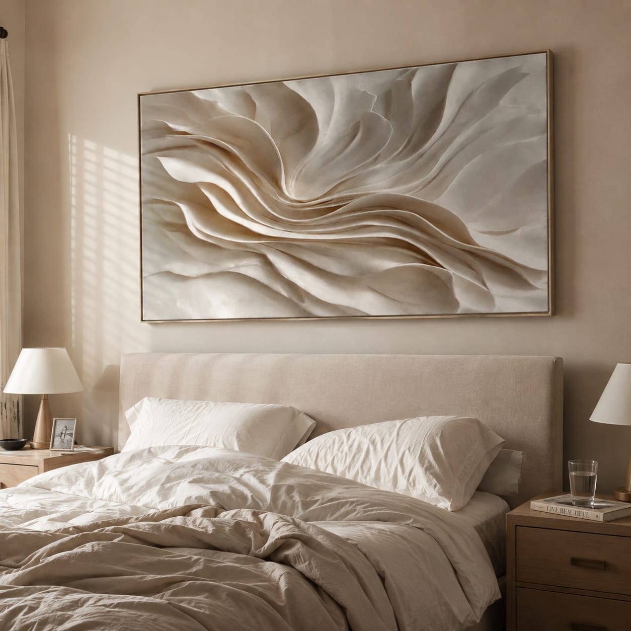 Customer photo review of Ivory Drift-Textured Abstract Painting