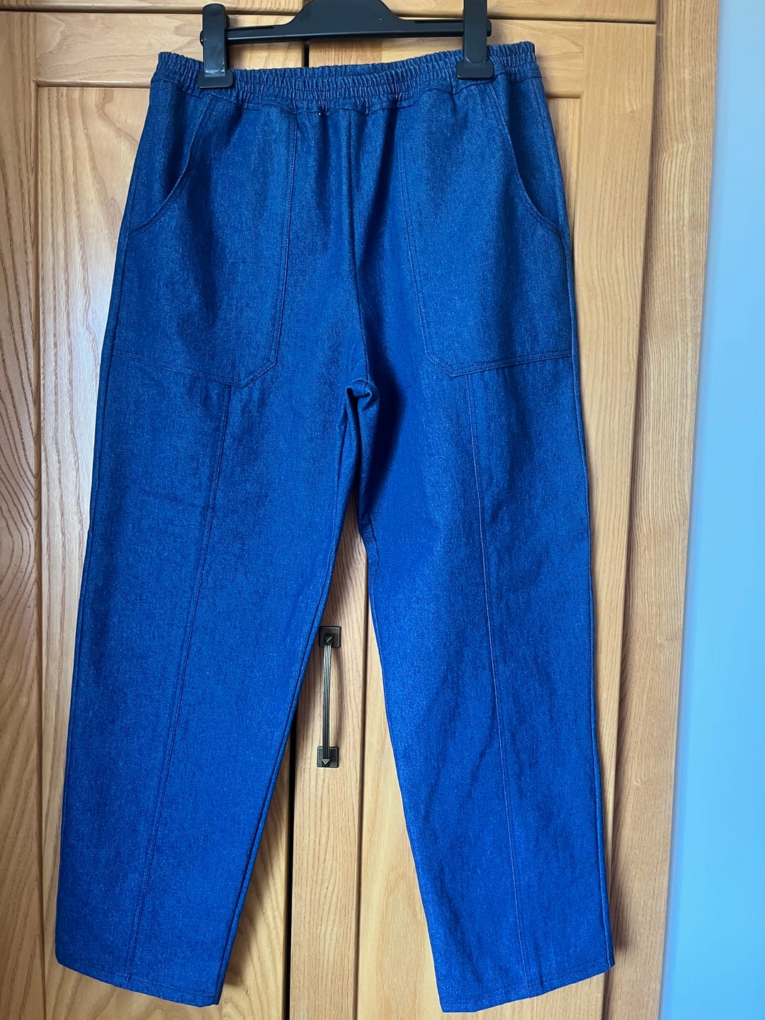 Customer photo review of 8oz Washed Denim Fabric