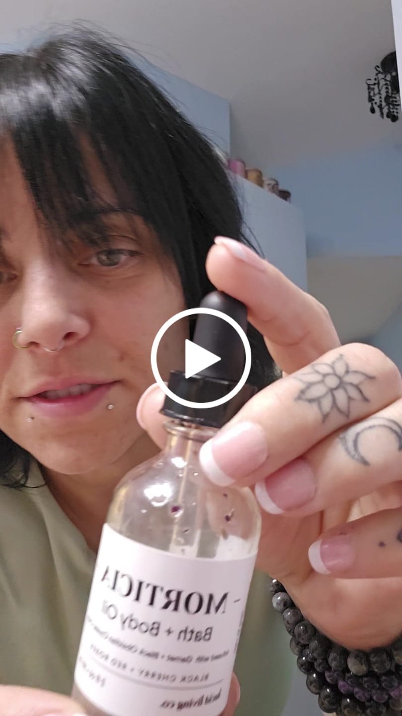 Customer video review of MORTICIA Bath & Body Oil